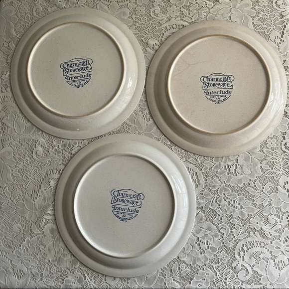 Charmcraft Interlude Stoneware Dinner Plate 10.5" Floral Japan Set Of 3 - Picture 8 of 11